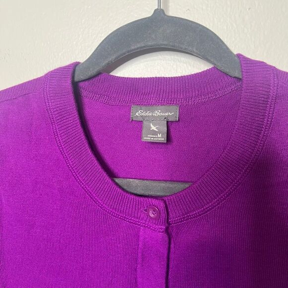 Eddie Bauer Purple Button Up Cardigan Sz M - Picture 4 of 7